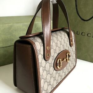 <AUTHENTIC>Gucci Horsebit 1955 Top Handle Bag in Brown